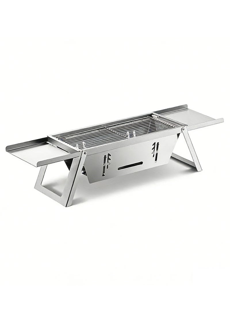 Portable BBQ Grill, Foldable Stainless Steel Camping Grill for Outdoor, Yard, and Family Gatherings - Image 1